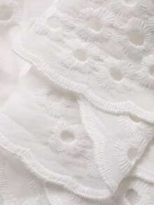 DAZY 女士圆领无袖蕾丝面料休闲套头衫夏季 - 白色 - 查看 7