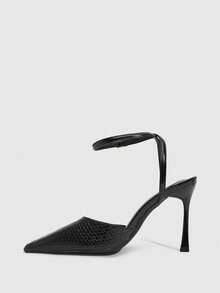 CUCCOO SZL Women's Fashionable Elegant Pointed Toe Buckle High Heels - Black - View 4