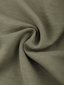 Franclia 女士春夏褶皱优雅连衣裙，适合办公室、休闲、度假、浪漫约会、海滩派对、下午茶等场合，立领，荷叶边装饰，泡泡袖，鱼尾裙摆，修身剪裁。 - 軍綠色 - 查看 6