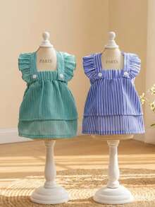 PETSIN Dog Clothing, Cat Clothing, Animal Skirts, Pet Spring/Summer New Collection, Puppy Dress, Princess Versatile Dress, Printed Stripes, Small Animal Clothing, Cool Sunscreen - Multicolor - View 4