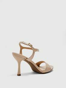 CUCCOO BIZCHIC Zapatos de mujer nuevos para primavera y verano, de color albaricoque, con puntera redonda, tacón fino y alto, correa de tobillo. Sandalias de tacón alto versátiles, cómodas y de moda para uso diario. - Albaricoque - Ver 9