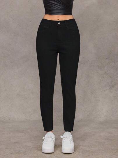 SHEIN ICON 女士休闲西部风格修身牛仔裤