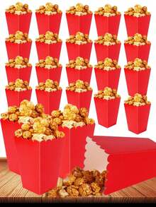 100/48/36/24/12PCS/1PCWhite Popcorn Boxes, 2 X 4.5 X 3 Inch Mini Popcorn Boxes For Movie Night DecorationsChristmas / Halloween - Red - View 11