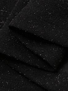 Joudiya 春夏黑色亮片闪亮镂空蕾丝网拼接性感夜店音乐节情人节婚礼派对宴会礼服优雅修身鱼尾长袖连衣裙 - 黑色 - 查看 3