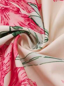 Ceyna Robe longue à volants avec imprimé floral, bretelles spaghetti et buste réglable pour femmes grandes tailles - Multicolore - Voir 8