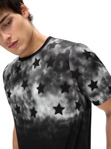 Áo ngủ nam kiểu dáng thường ngày với chữ tiếng Anh in hình họa tiết vằn ngựa. - màu đen - Xem 5