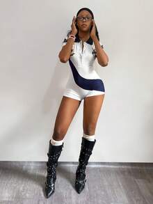 StreetHx 女士时尚休闲彩色印花修身连体裤 - 彩色 - 查看 3