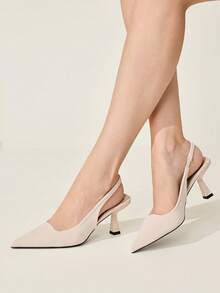 CUCCOO CHICEST Women Shoes Chinese Retro Pointed Kitten Heel Middle Heel Elegant Simple And Elegant Commuter Women High Heel Shoes Workplace Dating Formal Settings - Apricot - View 6