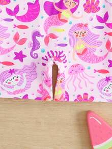 Sparklyn Baby Girls BeachwearBaby Girl Front Zipper Opening Mermaid Underwater World Cute Cartoon Print Contrasting Color Sun Protection Long Sleeved One-Piece One-Piece One-Piece Four Cornered Swimsuit Fashionable, Casual, Cute, Exquisite, Gorgeous, Ladies Suitable For Swimming, Suitable For Summer Vacation, Beach, Beach, Swimming Pool, Summer Party, Leisure Vacation Toddler Beach Wear Baby Girl Rash Guard Swimsuit Full Coverage Toddler Bathing Suit Long Sleeve Toddler Swimsuit Toddler Girl Rash Guard Full Coverage Toddler Bathing Suits - Hot Pink - View 6