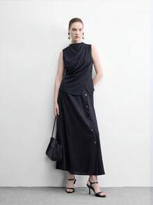 CUCCOO BIZCHIC 女士鞋履 春夏新款黑色圆头细高跟踝带凉鞋 时尚舒适 百搭通勤凉鞋 女鞋 - 黑色 - 查看 6