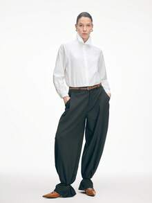 Mnmlis 芭蕾舞鞋系带尖头细跟高跟鞋小号皮鞋 - 棕色 - 查看 10