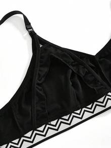 BloomMama Soutien-gorge d'allaitement confortable à motif dentelé noir pour femmes enceintes de grande taille - Noir - Voir 3