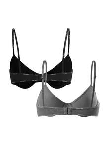 Ocili 2pcs Seamless Wireless Soft Cotton Letter Design Bras For Women - Multicolor - View 2