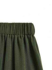 Elenzga 2026 New Retro Military Green Commuting & Casual Fashion Wide Leg Pants, High Waist Draping Loose Straight Leg Trousers, Versatile For Women In Spring & Autumn - Army Green - View 3