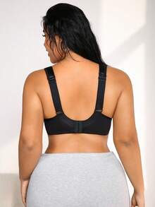 NudeFit 1pc Women Plus Size Underwire Bra, Black - Black - View 2