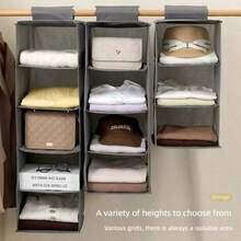 1pc Beige Underwear Storage Bag, Hanging Storage Bag, Bedside Wall Hanging Storage Bag, Fabric Hanging Storage Bag, Hat Storage Bag, Non-Woven Fabric Washable Storage Bag, Cabinet Wardrobe Organizer - Beige - View 11