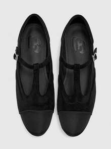 CUCCOO BIZCHIC Spring And Summer New Shoes Female Flat Bottom Round Toe Mori Retro Fairy Buckle Round Toe Mary Jane Casual Shoes - Black - View 2