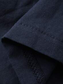 DAZY Bộ áo sơ mi và quần short kẻ caro thêu họa tiết kiểu sinh viên cho bé trai. - Màu xanh lam - Xem 3