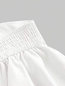 SHEIN MOD Women Summer Sweet Pink Pleated Ruffle Trim Camisole Top,Summer Crop Tops,Summer Top - White - View 3