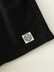 SHEIN 2pcs Baby Boy Cute Cartoon & Striped Pattern Knit Sleeveless Top And Shorts Set - Multicolor - View 7