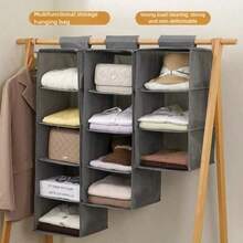 1pc Beige Underwear Storage Bag, Hanging Storage Bag, Bedside Wall Hanging Storage Bag, Fabric Hanging Storage Bag, Hat Storage Bag, Non-Woven Fabric Washable Storage Bag, Cabinet Wardrobe Organizer - Beige - View 12