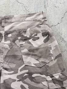 EVRINFINITE 1pc Justice Brother Street Camouflage Casual Multi-Pocket Loose Fit Wide Leg Men's Jeans Pants, Fashion Brand,Baggy Fit, Oversized Jeans - Multicolor - View 9