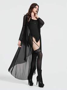 Breakform Elegant Lace Swimsuit Elegant Gothic Music Festival Cool  Women's Gothic Sexy Lace Trim Camisole - Black - View 5