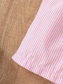 女童竖条纹马匹印花时尚连体衣 - 彩色 - 查看 7