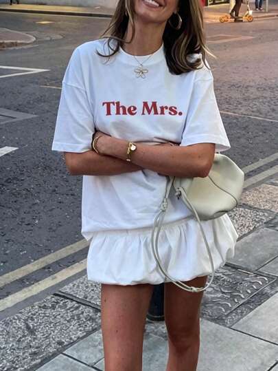 INAWLY MRS Tシャツ - カスタマイズされた花嫁Tシャツ、彼女への結婚式のギフト、新婚Tシャツ、ブライダルシャワーのギフト、ハネムーントップ、バチェロレットパーティーTシャツ、妻