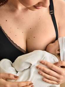 Women's Seamless Wavy Edge Mesh Supportive Removable Padded Maternity & Nursing Bra - Black - View 6