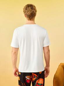 Pijama superior con estampado digital de dibujos animados lindos para hombres - Multicolor - Ver 2