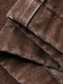 DAZY Women's Regular Waist Pleated Long Loose Casual Jeans - Brown - View 9