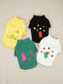 PETSIN Pet Clothing, Dog Clothing, Cat Hoodie, Casual Vest, Spring And Summer New Item, Small Animal Printed Vest, Cool Casual Wear, Cartoon Hoodie - Multicolor - View 5