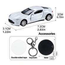 1PC Alloy Drift Car, [Dynamic Decoration] Dynamic Drift Car Dashboard Decoration, Iron Material, Uncharged Power Mode, Novelty Model With Physics-Based Movement For Vehicle Interior Accessory, Car Accessories A Stylish, Classic, And Sophisticated Car Ornament, Available In White, Red, Black, And Blue. A Simple Yet Luxurious Design, Perfect For Car Decoration, - multicolor - View 7