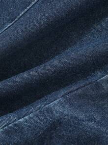 Dazy Tall Women's Summer Spaghetti Strap Denim Camisole With Bow Tie, Casual Denim Top - Dark Wash - View 5