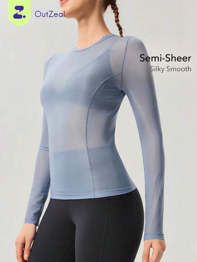 OutZeal 女士户外休闲轻薄半透明弹力长袖T恤