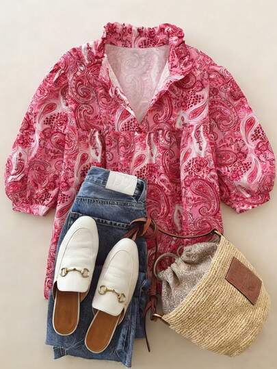 Voyazaga Áo thun cổ chữ V thời trang, thoải mái, đa năng dành cho nữ cỡ lớn, mẫu mới về mùa xuân/hè 2026, màu hồng phấn và trắng, hoàn hảo cho trang phục mùa xuân và mùa hè.