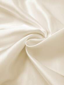 GlowEve CURVE 大码女装春夏新款优雅撞色缎面亮面A字连衣裙，法式复古收腰修身衬衫领高领设计，奢华迷人 - 杏色 - 查看 8