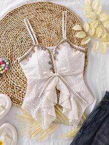 Camiseta sin mangas con cintura anudada y adorno de conchas para adolescentes de vacaciones - Albaricoque - Ver 1