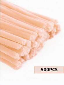 100/200/300/500 支装浅色清新马卡龙色毛根工艺品，多色雪尼尔绒条，高密度雪尼尔绒条，柔软扭扭棒，适用于艺术和手工项目，创意DIY装饰 - 淺杏色 - 查看 12
