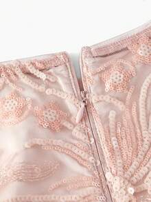 ZEYLAH 亮片刺绣正式晚礼服 - 藕粉色 - 查看 3