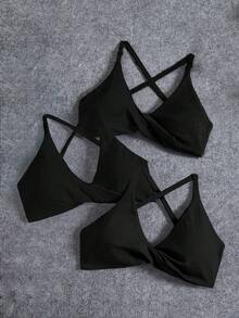 Easithlete 无缝瑜伽运动文胸，前扭设计，适合运动和日常穿着 - 彩色 - 查看 4