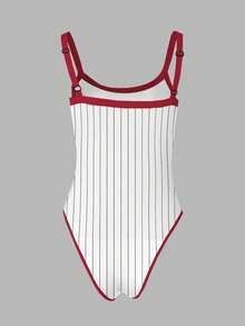 Rovax Women's Letter & Number Print Splicing Camisole, Fitted Versatile Daily Wear - Multicolor - View 2