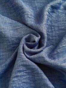 Ceyna Plus Size Embroidered Denim Effect Shirt Dress,Women Elegant Summer Blue And White Flower Chambray Maxi Dress For Vacation,Holiday Short Sleeve Fall - Blue - View 7
