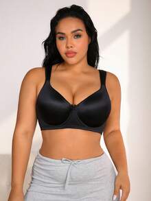 NudeFit 1pc Women Plus Size Underwire Bra, Black - Black - View 5