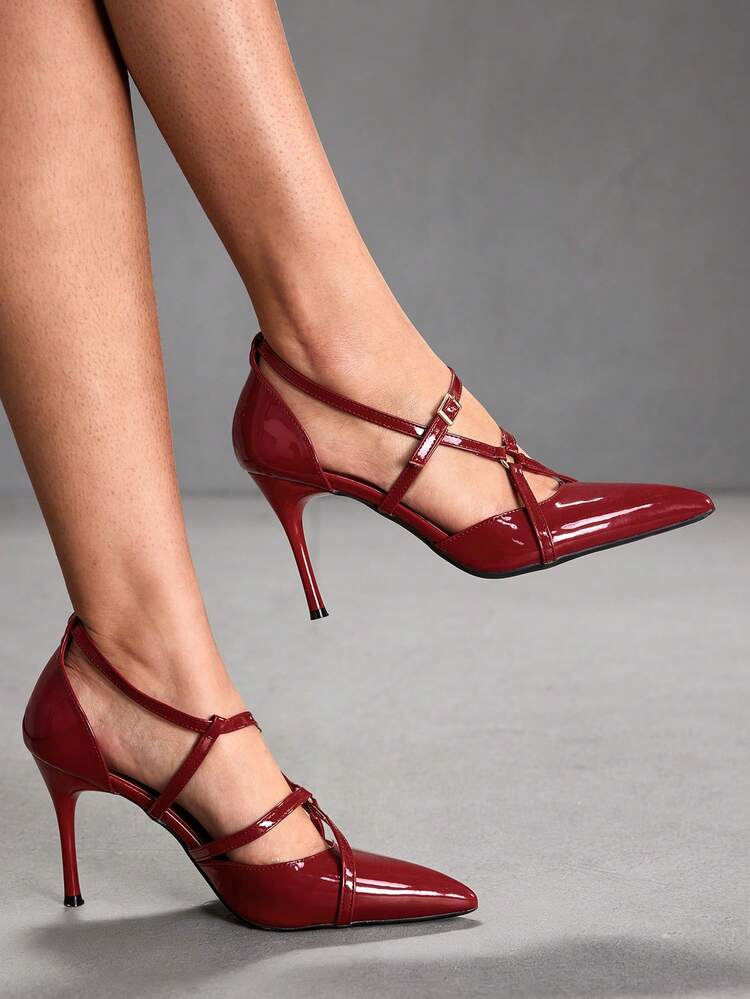 CUCCOO SZL Women's Sexy Criss-Cross Lace-Up Stiletto High Heel Party Shoes, Spring/Summer