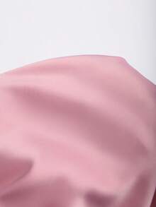 Franclia Casual Pink Plus Size Straight Leg Mini Shorts With Satin Finish And Zipper - Pink - View 9