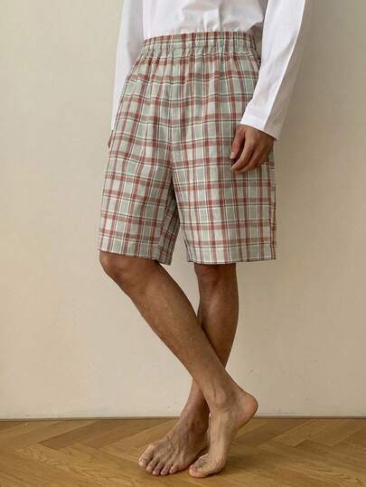 DAZY Multi-Color Plaid Shorts, Men's Summer Loungewear