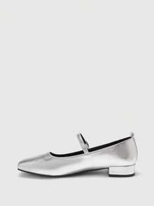 CUCCOO BIZCHIC Zapatos planos para mujer - Plateado - Ver 7