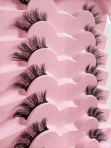 7 Pairs Half False Eyelashes Soft Natural Cat Eye Look Wispy Crisscross Fluffy Lashes For Subtle Daily Makeup - Criss Cross lashes - View 8